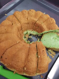 Pandan cake slice